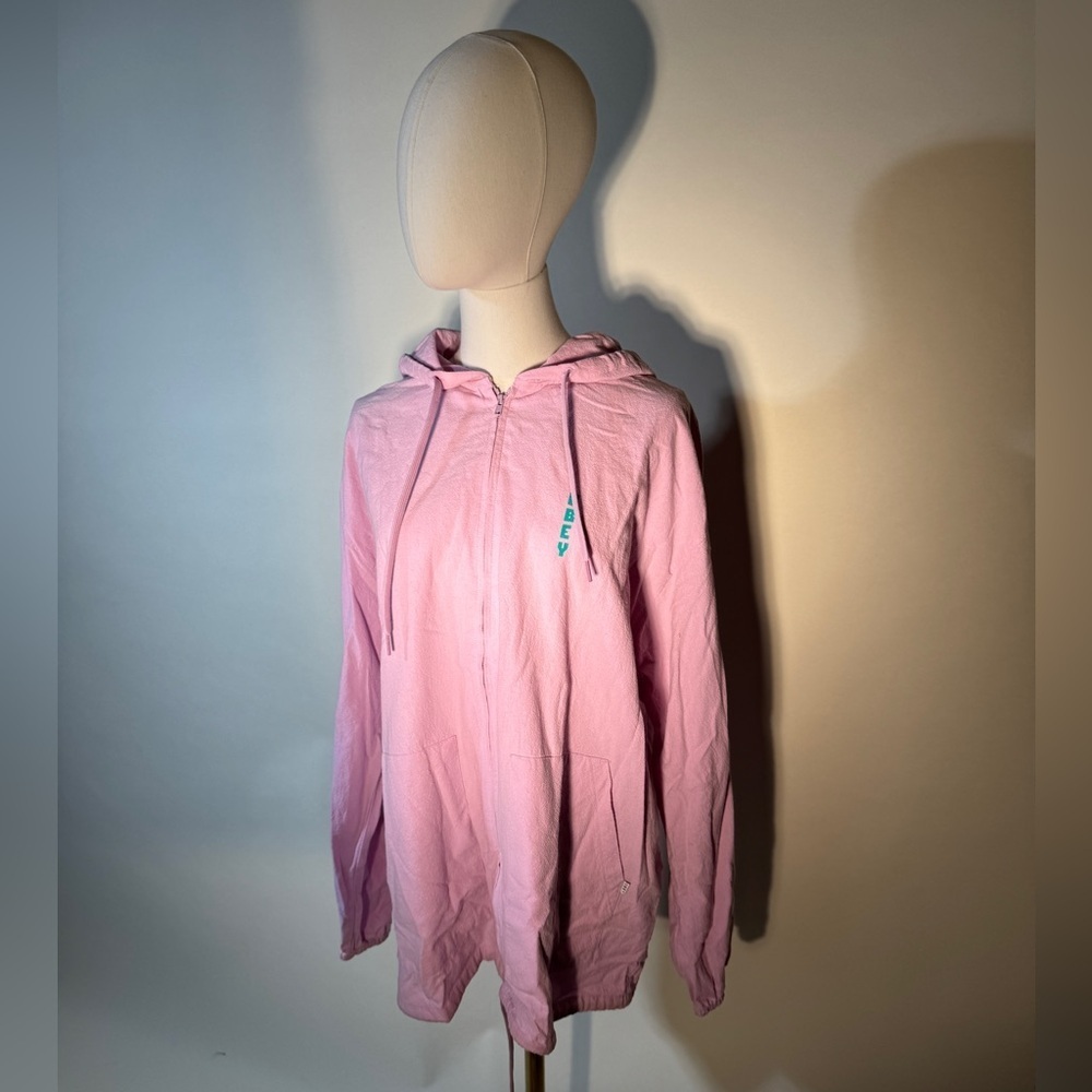 OBEY Pink Lightweight Hooded Zip Up Jacket - Picture 5 of 9